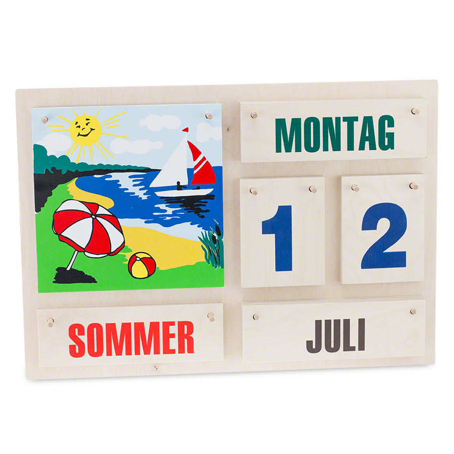 Kalender aus Holz Jahreszeiten und Datum