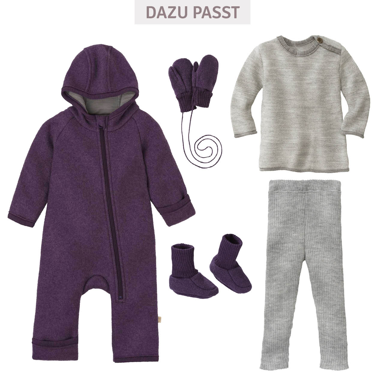 Warme Walk Babyschuhe aubergine
