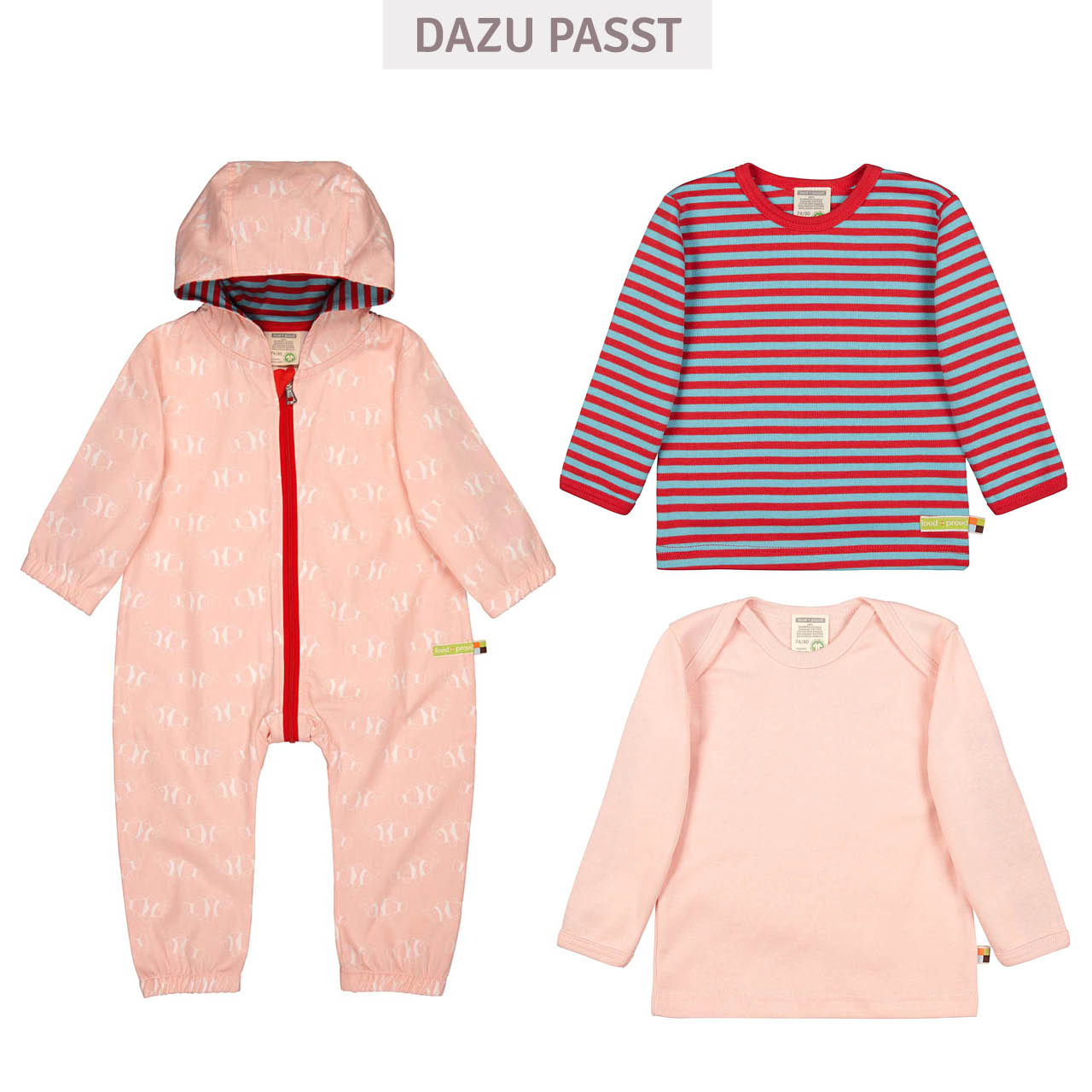 Outdoor Ungefütterter Baby Overall rosa Fische