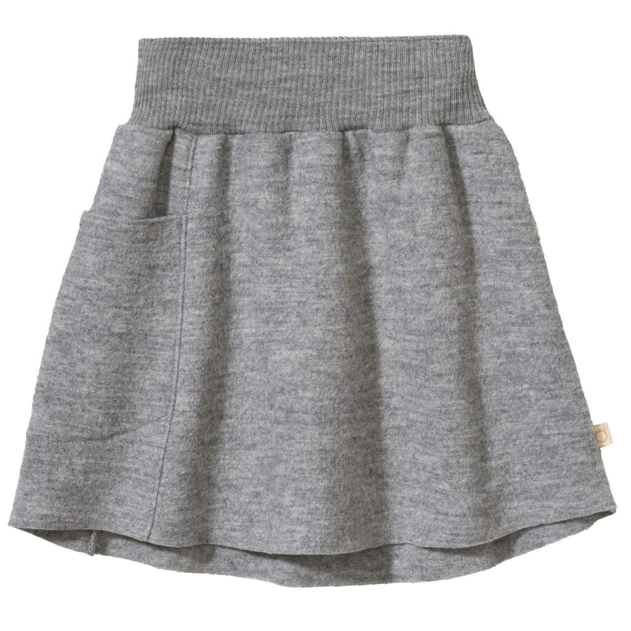 Warmer Woll Rock mit Strickbund grau