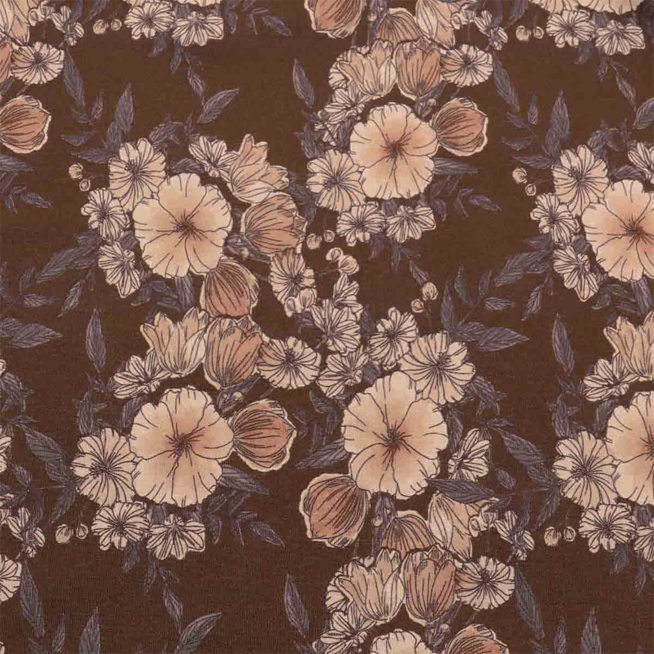 Edles Baby Kleidchen floral kaffeebraun