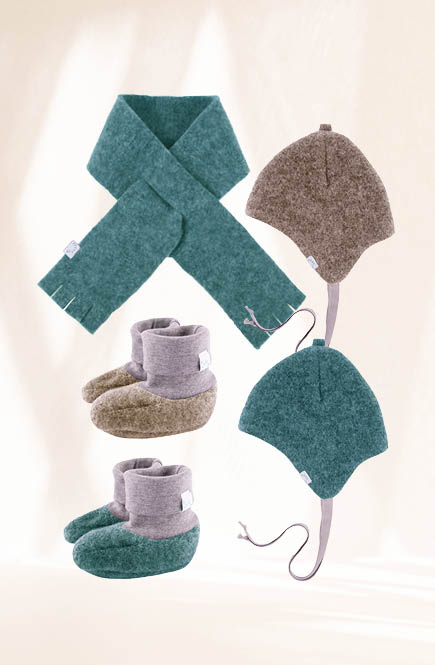 Warmer Wollfleece Steckschal petrol 80cm