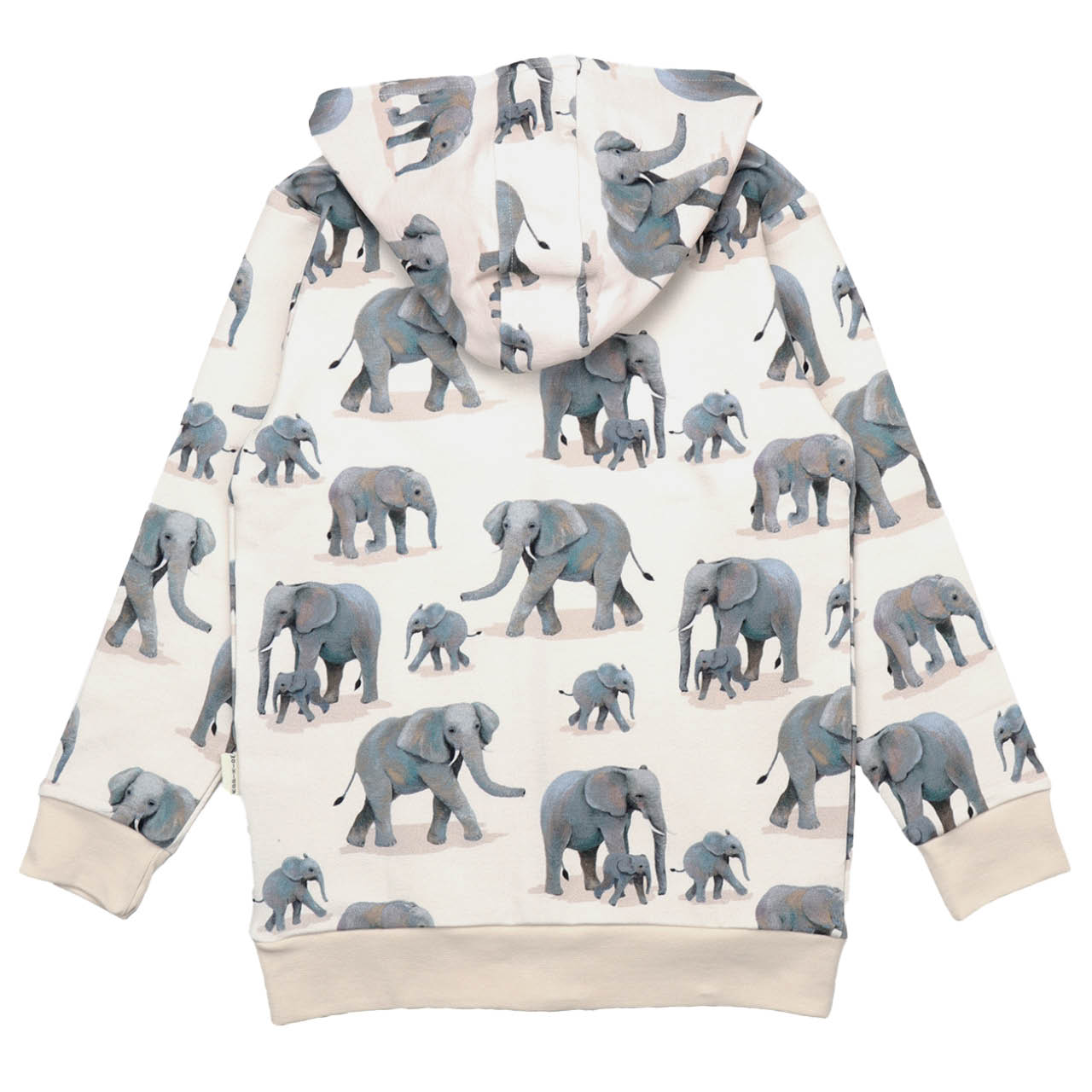 Leichte Sweatjacke Elefanten-Alloverdruck creme