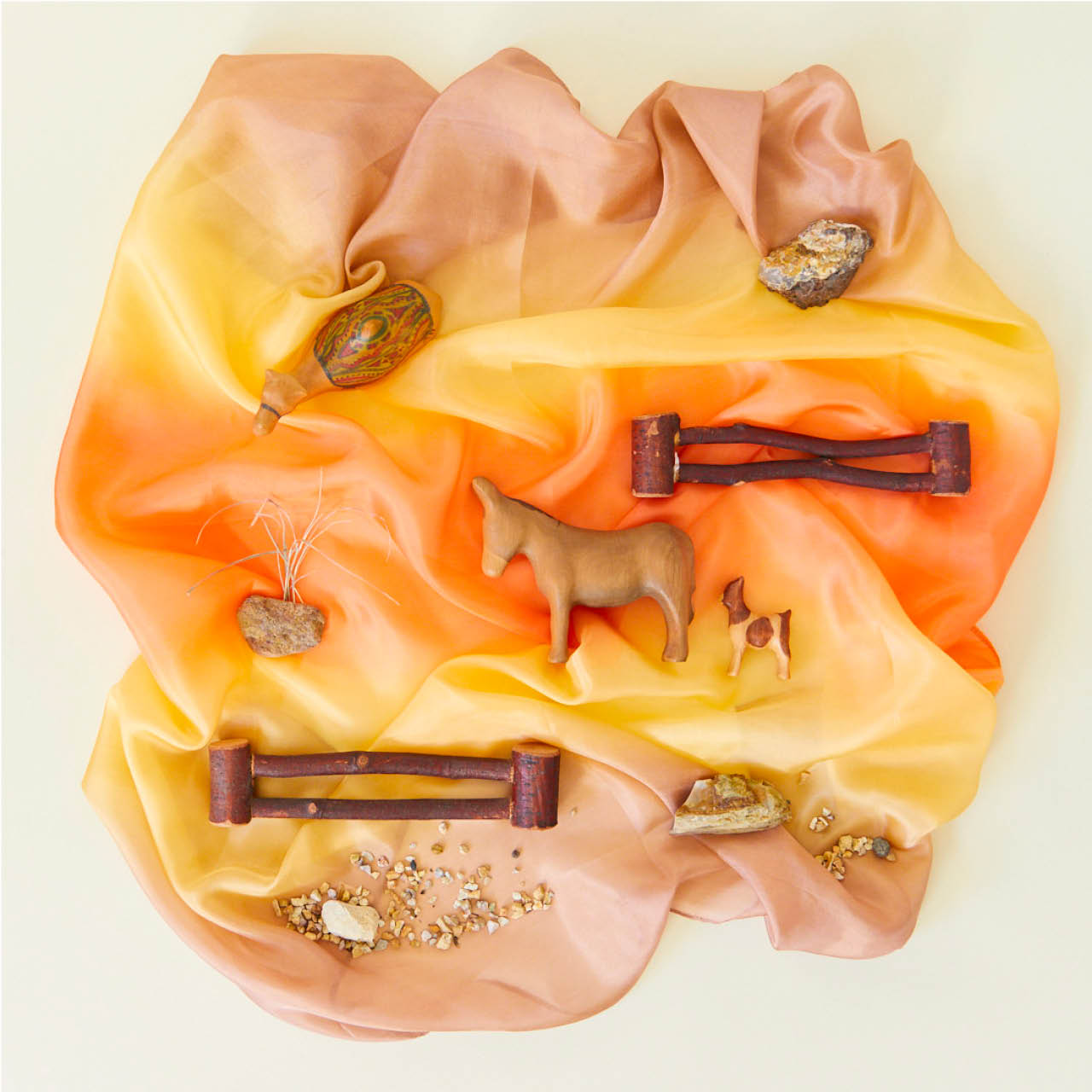 Spieltuch Seide Wüste-orange mittel 89 x 89 cm