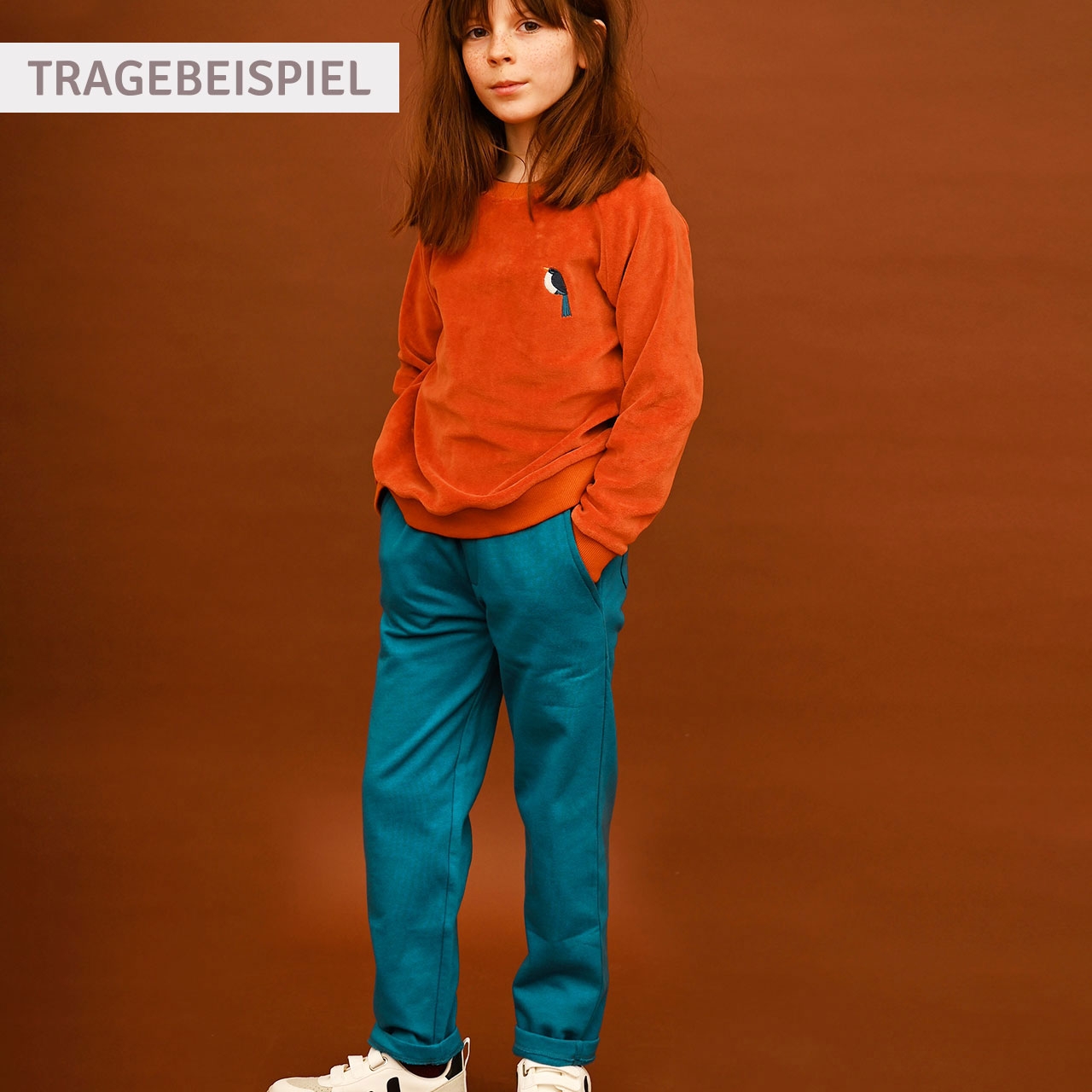 Schicke Sweat Hose rost-orange