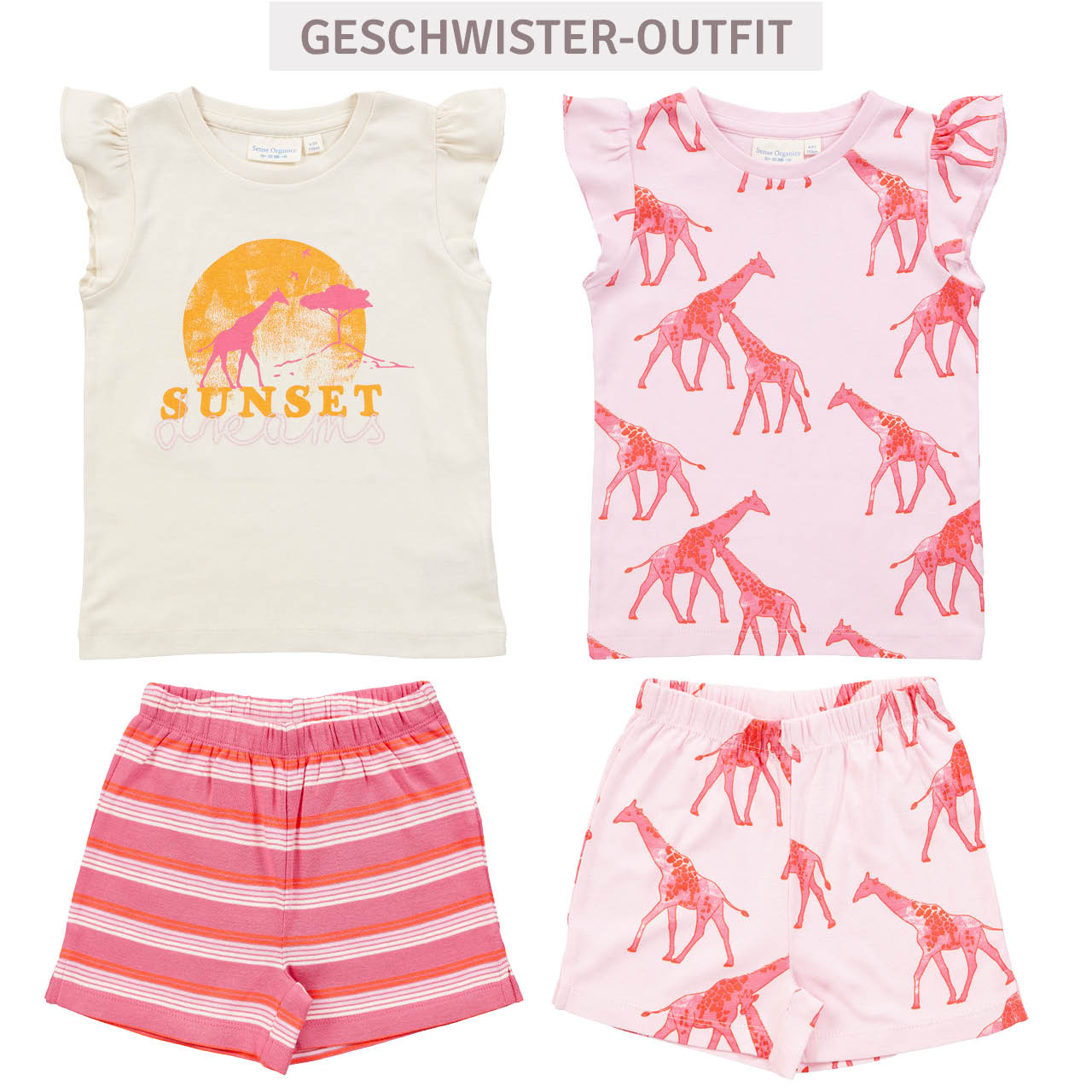 Sommer Kinder Schlafanzug kurz Streifen pink