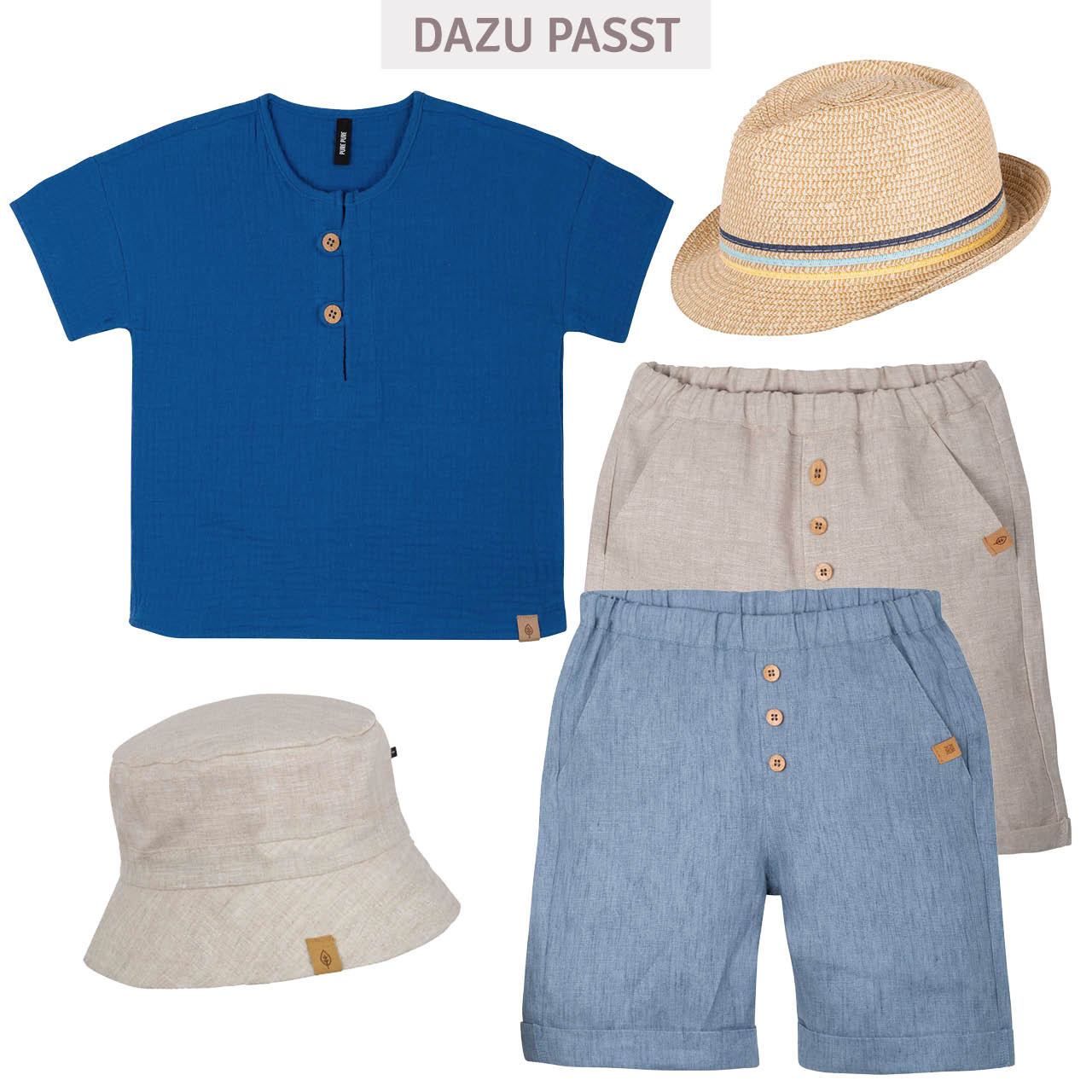 Musselin Shirt kurzarm blau
