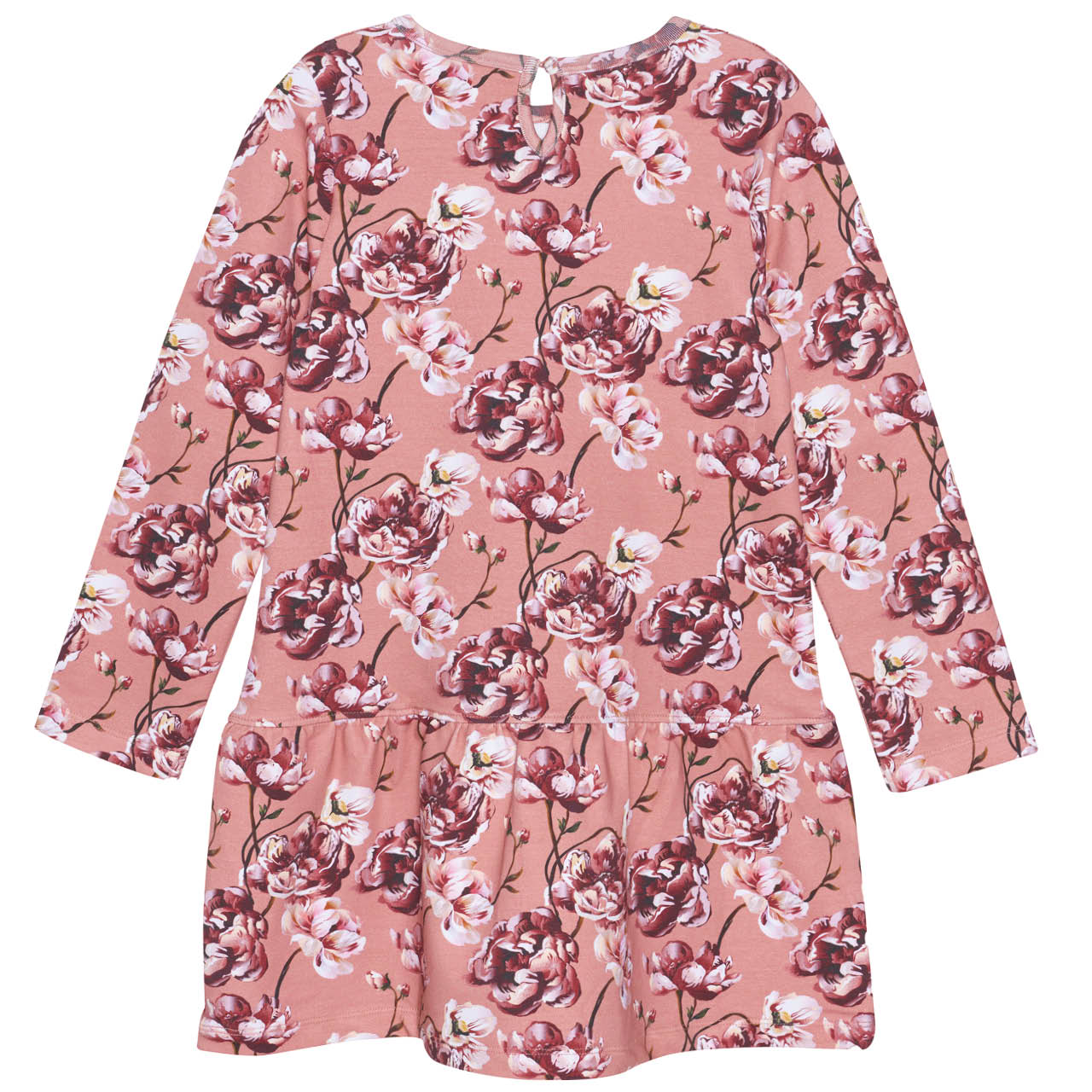 Langarm Sweatkleid Blumen rose