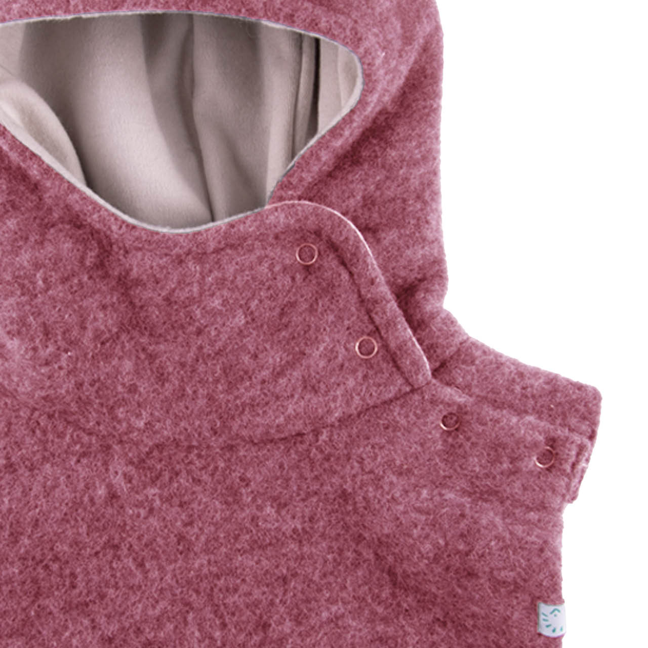 Warme Wollfleece Schlupfhaube altrosa
