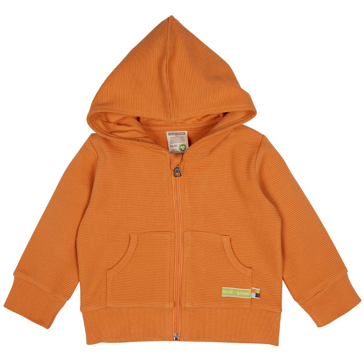 Kapuzen Sweatjacke strukturiert orange