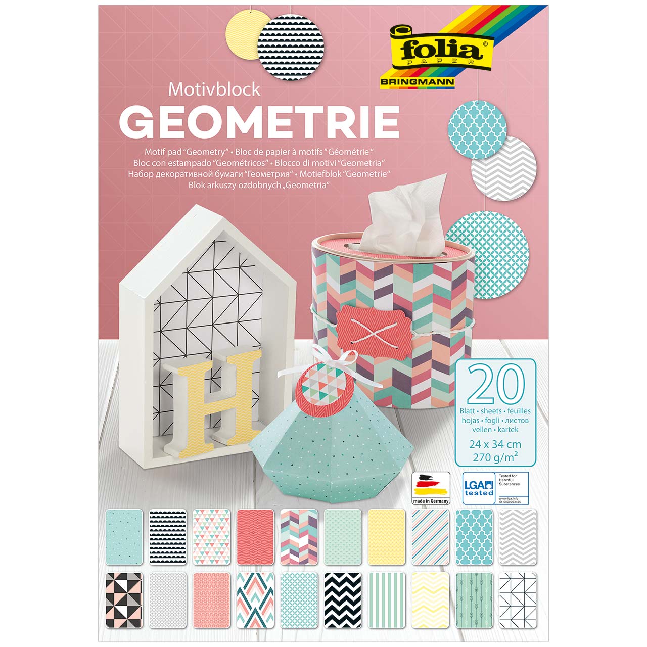 Motivblock Geometrie – Motivkarton 20 Blatt