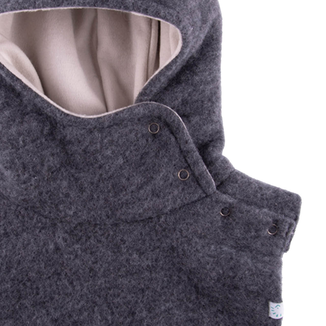 Warme Wollfleece Schlupfhaube anthrazit