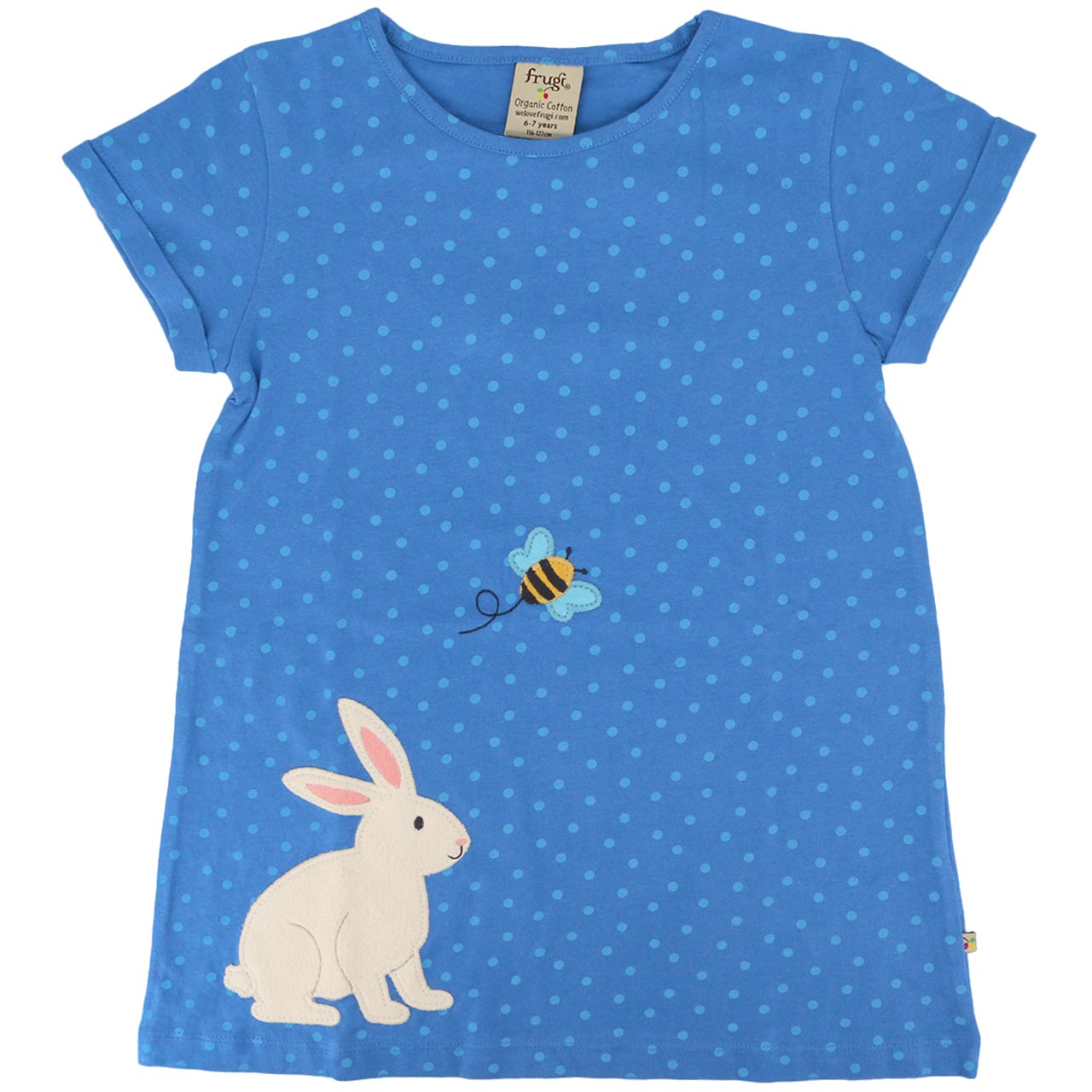 Leichtes Mädchen Shirt A-Linie Hase blau