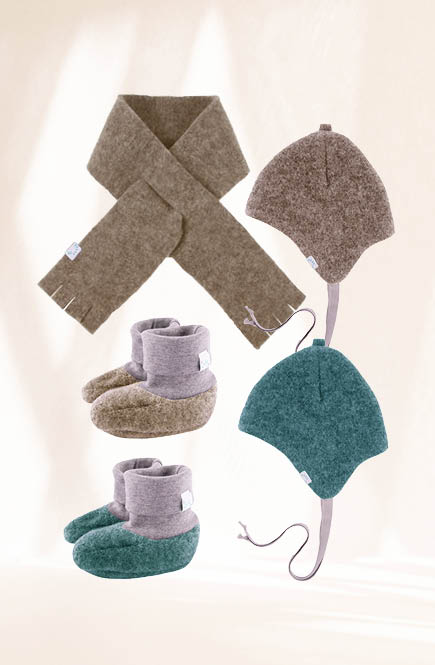 Warmer Wollfleece Steckschal beige 80cm