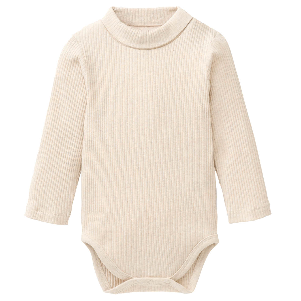 Rippe Stehkragen Langarmbody beige Rippe Stehkragen Langarmbody beige