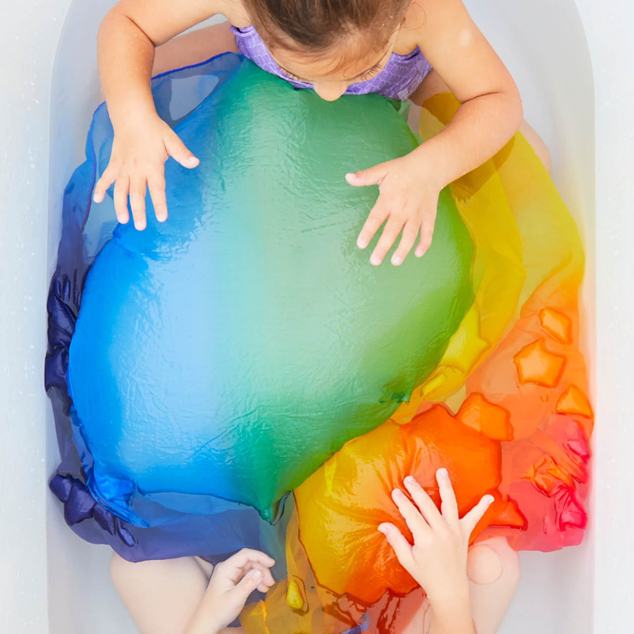 Regenbogen Spieltuch Seide mittel 89 x 89 cm