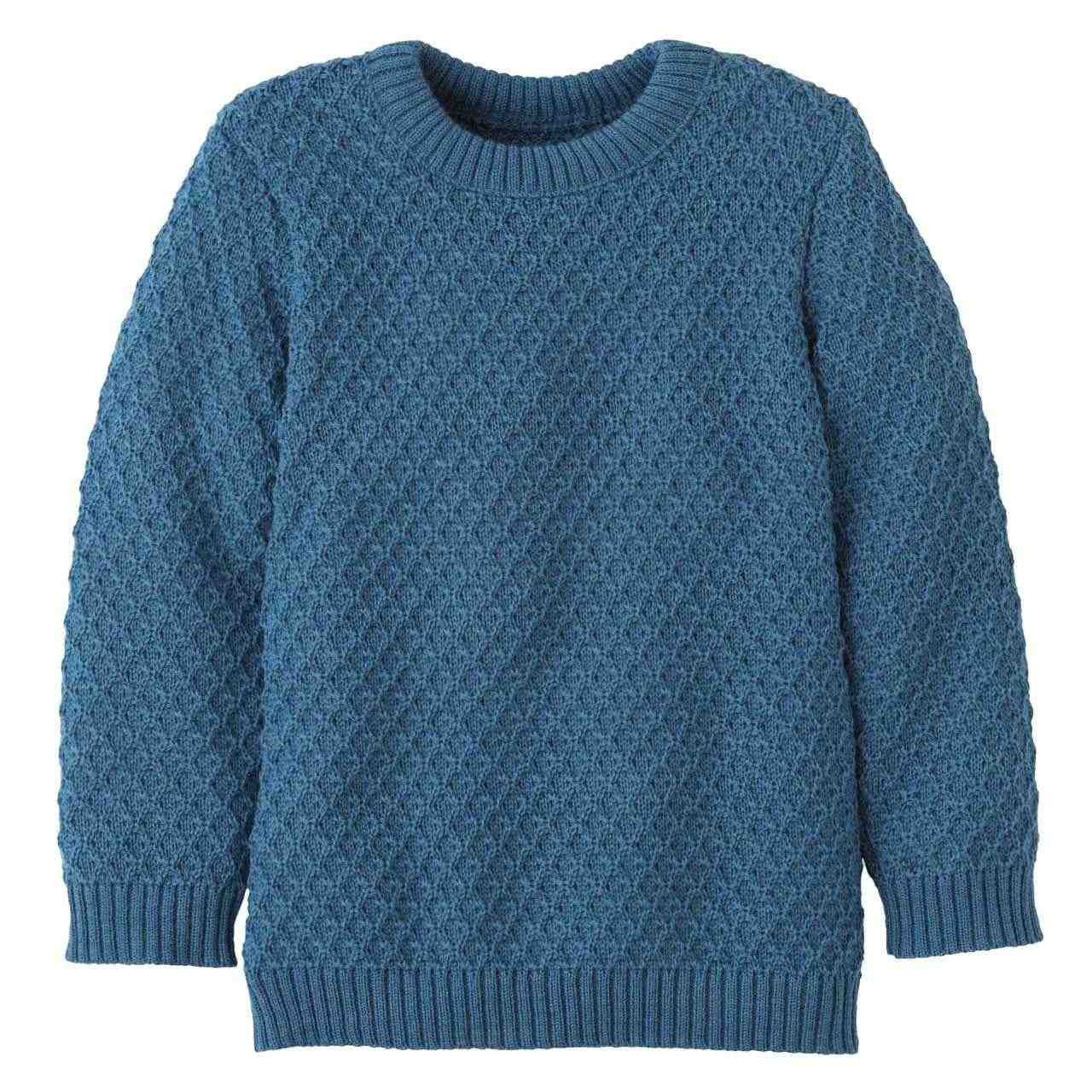 Pullover Zick-Zack Strickmuster taubenblau