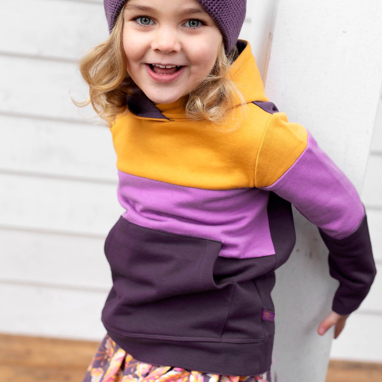 Sweat Pullover Colour-Blocking lila-violett