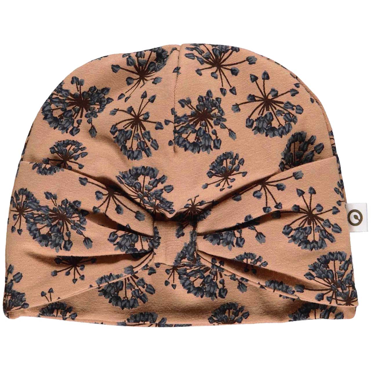 Edle Schleifen Beanie Blumen braun