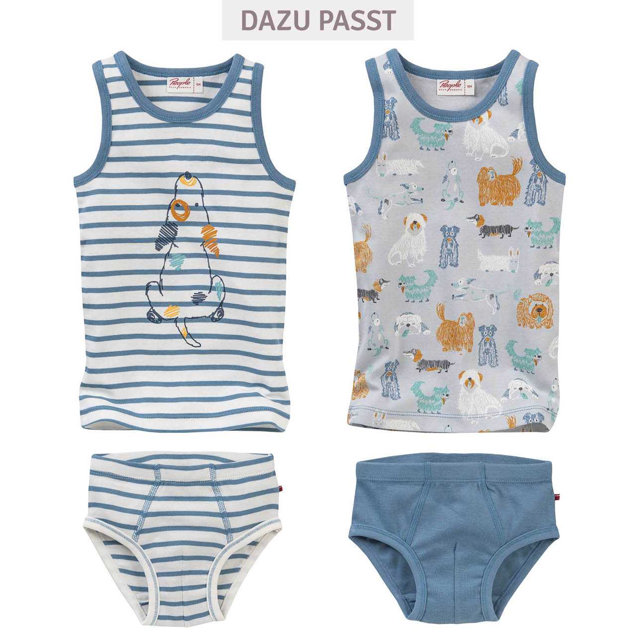 Doppelpack Slips Ringel + Uni blau