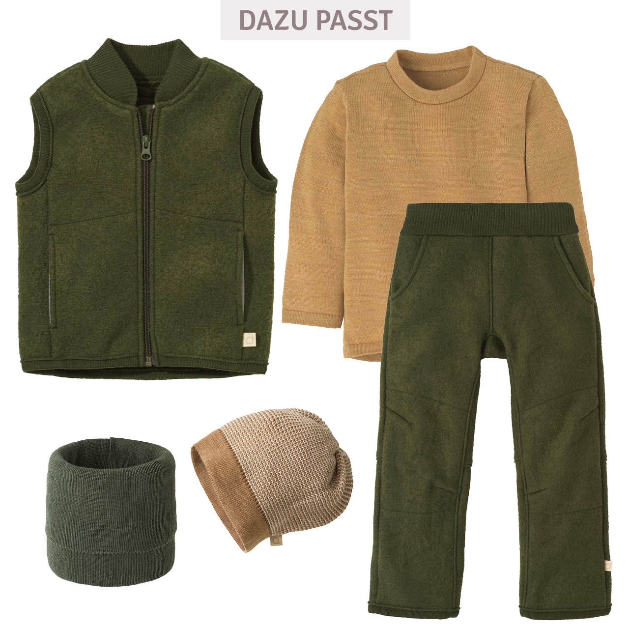 Walk-Weste Zipper oliv