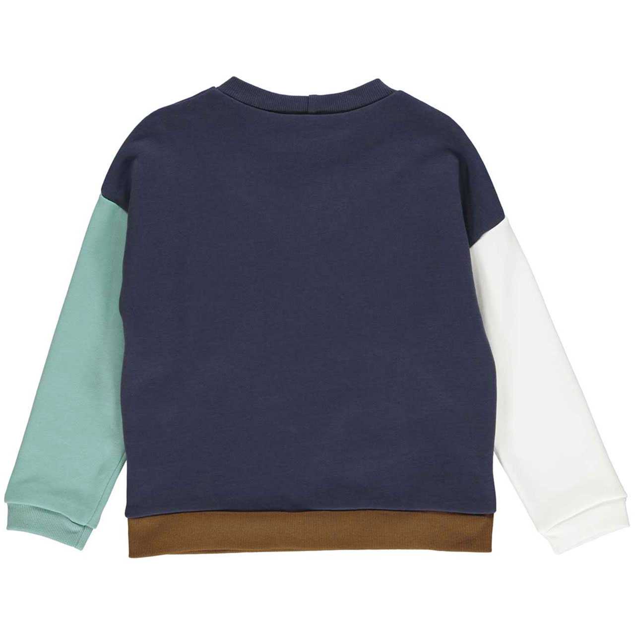 Warmes Sweatshirt geometrisch navy-türkis-braun