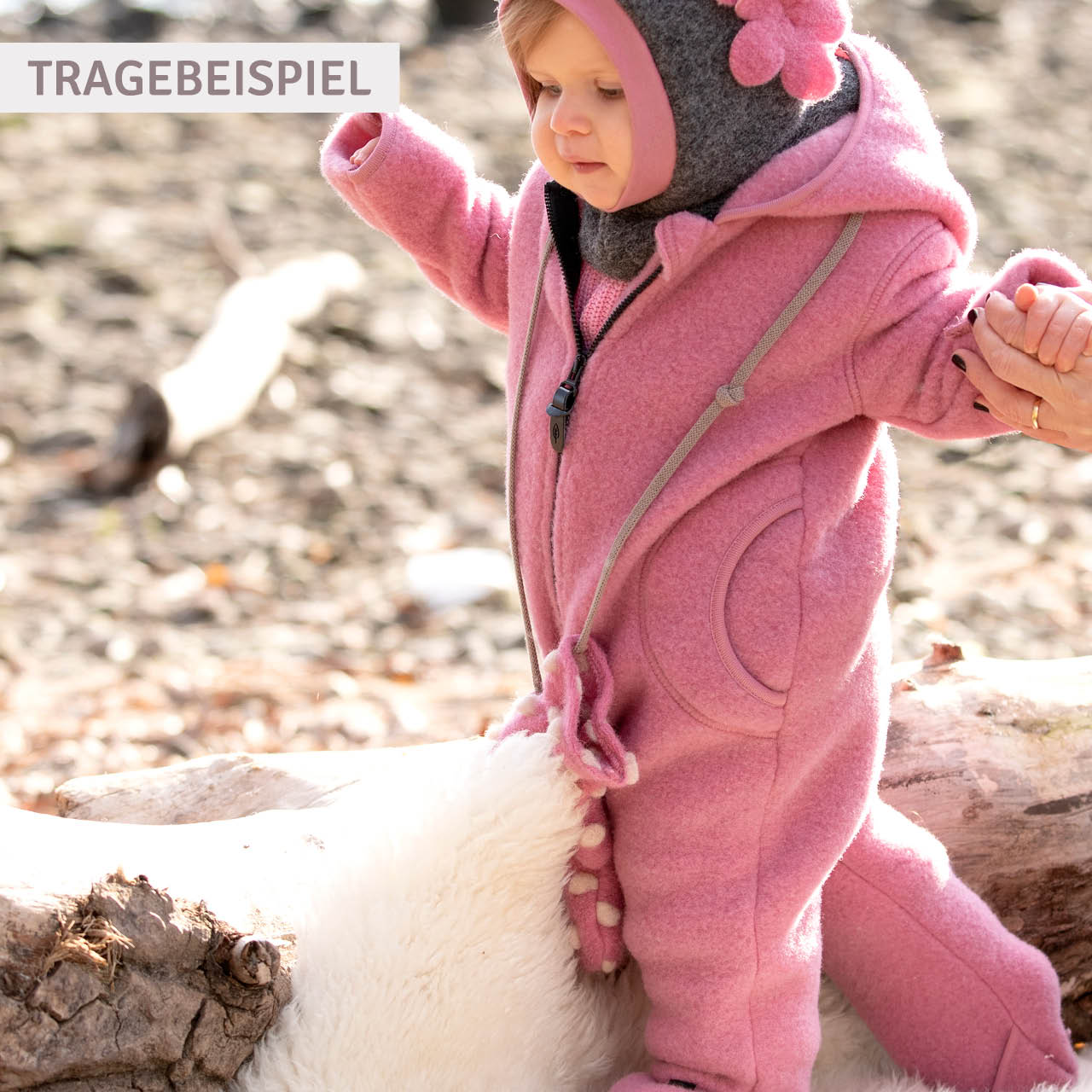 Warmer Fleece Overall Schurwolle schiefer-grau