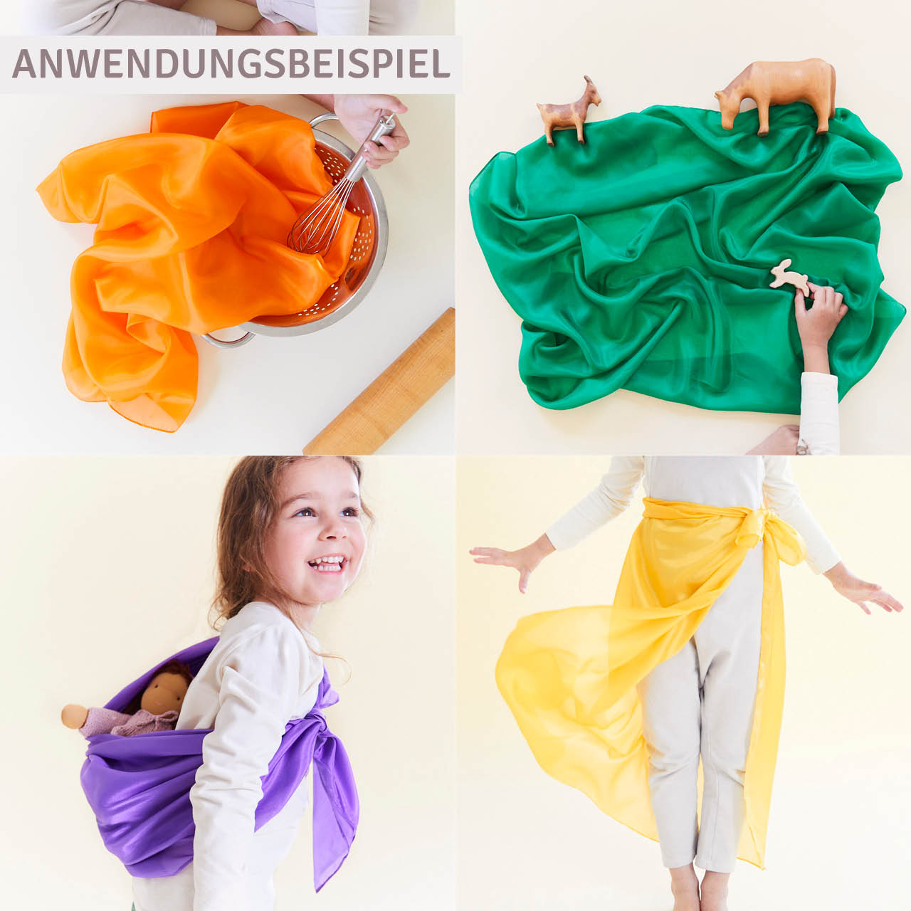 Spieltuch Seide beere mittel 89 x 89 cm
