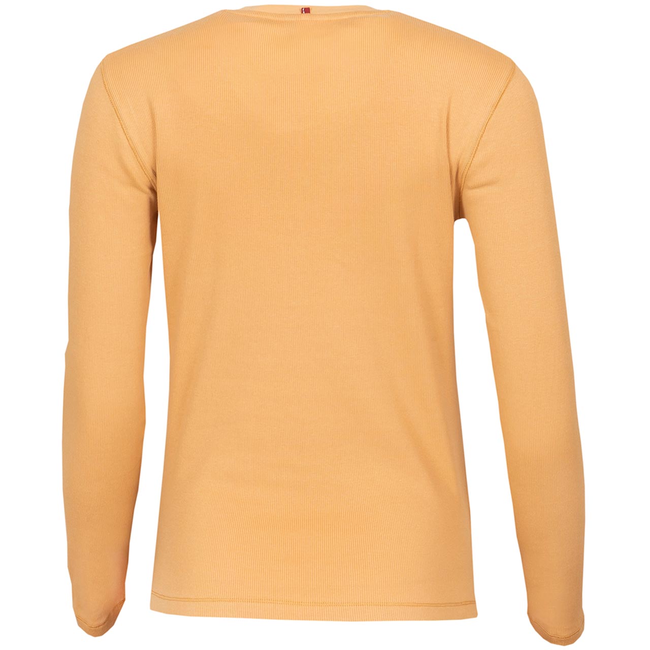 Damen Langarmshirt Henley apricot gerippt